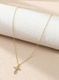Casual Diamond Vintage Cross Pattern Necklace Daily Commuting T-Shirt Jewelry