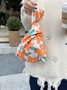 Spring Summer Artistic Colorful Floral Graphics Cotton Clutch