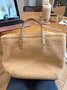 Pure Color Lambswool Large Capacity Handbag