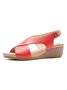 Vintage Crisscross Adjustable Buckle Wedge Sandals
