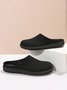 Plain Color Mesh Fabric Flat Clog Shoes