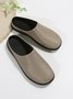 Plain Color Mesh Fabric Flat Clog Shoes