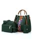 Colorful Abstract Pattern Patchwork Faux Leather Multifunctional Commuter Tote Bag Set