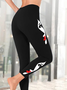 Face Printed Jersey Tight Casual Leggings