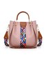 Colorful Abstract Pattern Patchwork Faux Leather Multifunctional Commuter Tote Bag Set