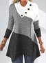 Casual Midi-Long Color Block Spring Daily Top