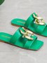 Vacation Metal chain casual beach slip-on sandals