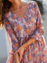Disty Floral Loose Vacation Dress