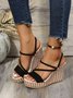 Casual plain fish mouth wedge sandals