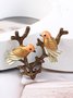 3D Fun Bird Plant Pattern Brooch Wedding Party Elegant Jewelry
