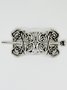 Vintage Silver Viking Pattern Celtic Hair Accessories Barrette Ethnic Distressed Jewelry