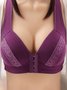 Lace Panel Push Up Front Wireless Bra
