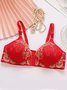Contrast Lace Embroidered Bra