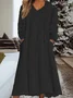 Loose Fluff/Granular Fleece Fabric Hoodie Casual Dress