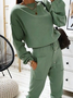 Loose Plain Casual Two-Piece Set