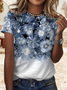 Floral Jersey Casual Loose T-Shirt