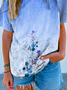 Loose Casual Floral Jersey T-Shirt