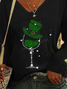 Women's St. Patrick's V Neck Shamrock Loose Casual T-Shirt