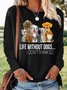 Women's Dog Lover Casual Crew Neck Top