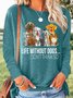 Women's Dog Lover Casual Crew Neck Top