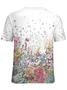 Women's Crew Neck Floral Simple Loose T-Shirt