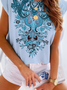Jersey Casual Ethnic Crew Neck T-Shirt