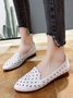 Hollow Out Embroidery Scallop Trim Point Toe Flat Shoes