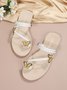 Rhinestone & Butterfly Decor Toe Ring Strappy Sandals