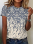 Ethnic Loose Casual Jersey T-Shirt
