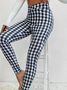 Plus Size Plaid Tight Casual Jersey Leggings