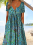 Plus Size Boho Casual Short Sleeve Dress