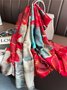 Everyday Versatile Red Floral Silk Scarf Versatile Accessories