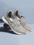 Floral Embroidery Mesh Slip On Casual Walking Shoes