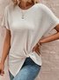 Crew Neck Batwing Sleeve Plain Casual Shirt