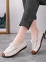 Stitched Panel Leather Soft Flats