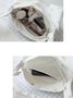 Spring Summer Daisy Embroidery Mesh Canvas Bag