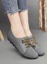 Retro Casual Cowhide Solid Color Beanie Flat Shoes