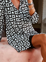 Casual Abstract Graphic tunic Blouse