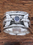 Ethnic Wind Natural Crystal Bee Pattern Ring Retro Old Jewelry