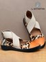 Multicolor Vintage Leopard Pattern Slip On Ballet Shoes