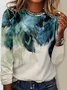 Women's Peacock Feathers Print Women's Long Sleeve Top