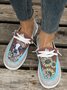 Sunflower Pattern Color Block Casual Boat Shoes