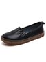 Solid Calf Leather Wrinkled Design Soft Flats