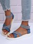Color Block Casual Hook and Loop Strappy Sandals