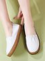Solid Calf Leather Wrinkled Design Soft Flats