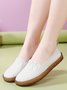 Solid Calf Leather Wrinkled Design Soft Flats