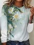 Floral Printed Jersey Casual Loose T-Shirt