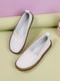 Solid Calf Leather Wrinkled Design Soft Flats