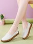 Solid Calf Leather Wrinkled Design Soft Flats