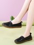 Solid Calf Leather Wrinkled Design Soft Flats